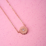 COLLAR GIRASOL BAÑADO EN ORO ROSADO