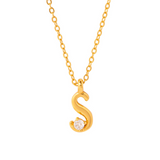 COLLAR INICIAL LUCKY BAÑADA EN ORO