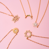 COLLAR GIRASOL BAÑADO EN ORO