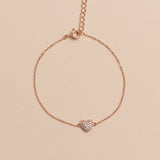 PULSERA CORAZÓN BAÑADA EN ORO ROSADO