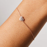 PULSERA CORAZÓN BAÑADA EN ORO ROSADO