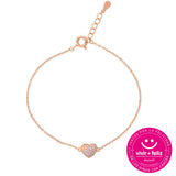 PULSERA CORAZÓN BAÑADA EN ORO ROSADO