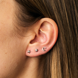 AROS ESTRELLA BAÑADOS EN ORO BLANCO