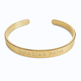 ESCLAVA "GRACIAS PAPÁ" BAÑADA EN ORO