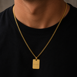 COLLAR PLACA PARA GRABAR BAÑADO EN ORO