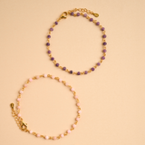 PULSERA SILA MORADO BAÑADA EN ORO