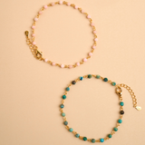 PULSERA SILA AZUL BAÑADA EN ORO