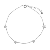 TOBILLERA ESTRELLA CIRCONES PLATA