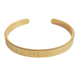 ESCLAVA "SIEMPRE CONTIGO" BAÑADA EN ORO