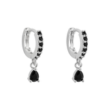 ARGOLLAS MILI BLACK BAÑADAS EN ORO BLANCO