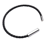 PULSERA CUERO CON PLACA PARA GRABAR ACERO