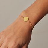 PULSERA MEDALLA 14MM PARA GRABAR BAÑADA EN ORO