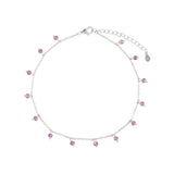 TOBILLERA SILA MORADO PLATA