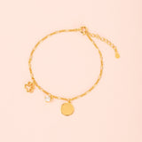 PULSERA JULIETA + MEDALLA PARA GRABAR BAÑADA EN ORO