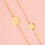 PULSERA MEDALLA 14MM PARA GRABAR BAÑADA EN ORO