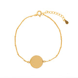 PULSERA MEDALLA 14MM PARA GRABAR BAÑADA EN ORO
