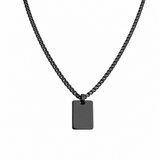 COLLAR PLACA PARA GRABAR ACERO NEGRO