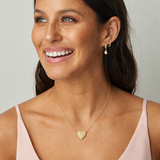 COLLAR CORAZÓN CIRCONES PARA GRABAR BAÑADO EN ORO