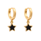 ARGOLLAS STARS BLACK BAÑADAS EN ORO