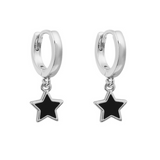 ARGOLLAS STARS BLACK BAÑADAS EN ORO BLANCO