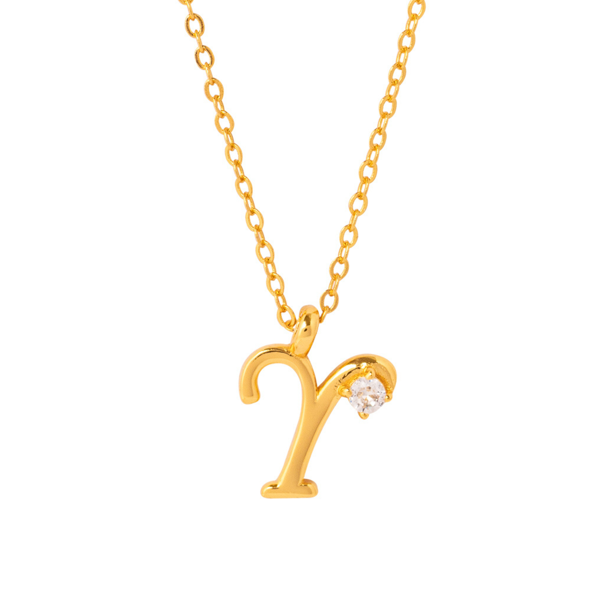 COLLAR INICIAL LUCKY BAÑADA EN ORO