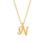 COLLAR INICIAL LUCKY BAÑADA EN ORO