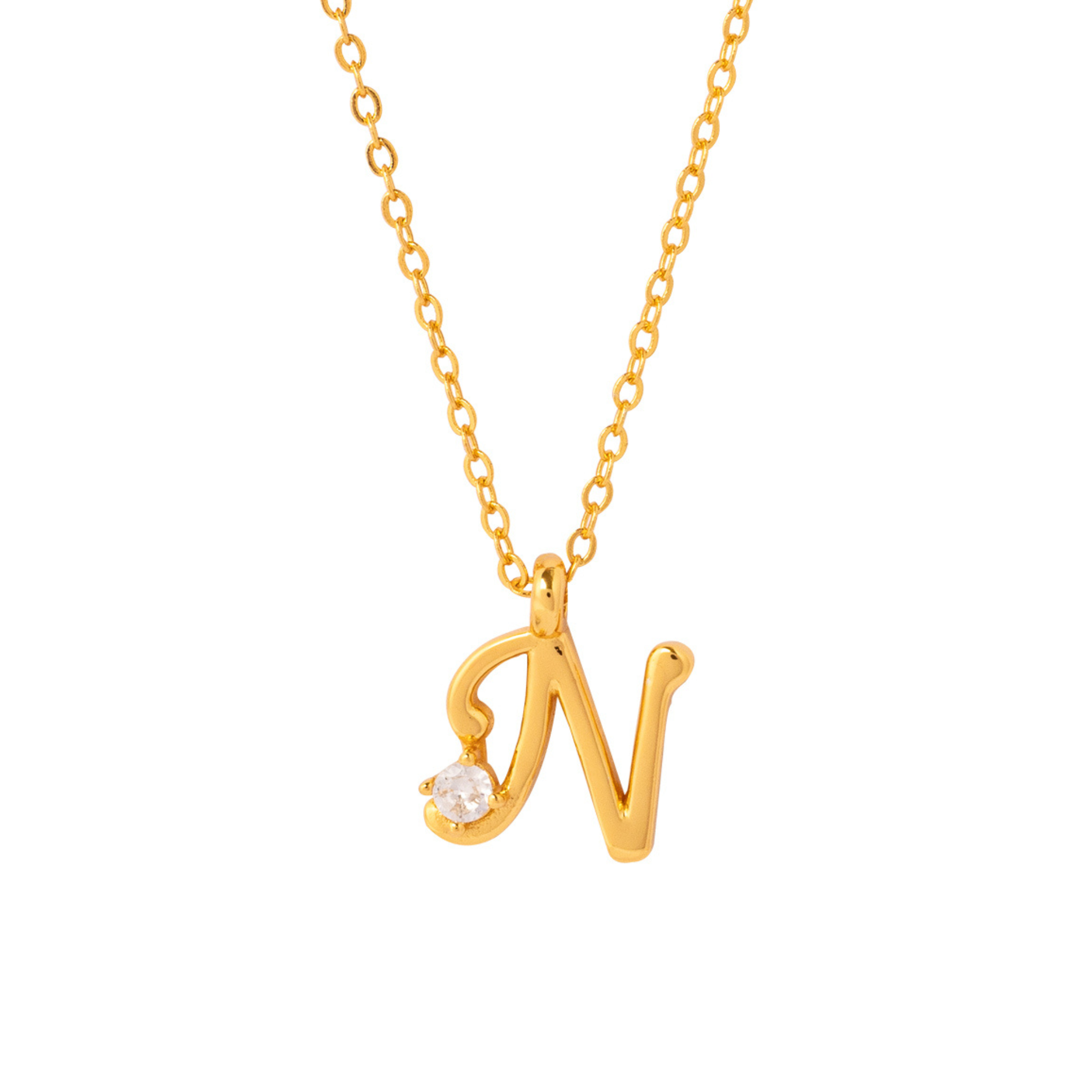 COLLAR INICIAL LUCKY BAÑADA EN ORO