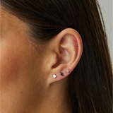 AROS MINI STARS BAÑADOS EN ORO BLANCO