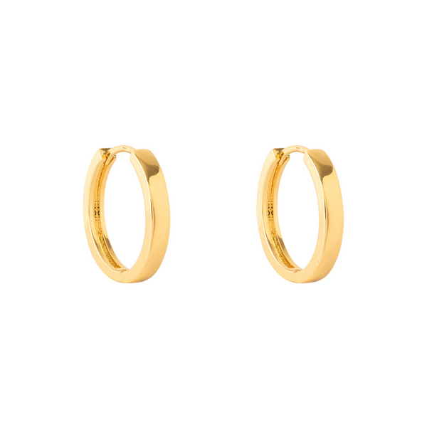 ARGOLLAS LISAS 20MM BAÑADAS EN ORO | BOAZ JOYAS