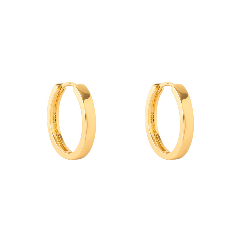 ARGOLLAS LISAS 20MM BAÑADAS EN ORO | BOAZ JOYAS