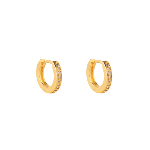 ARGOLLAS LISAS CIRCONES BAÑADAS EN ORO 12MM | BOAZ JOYAS