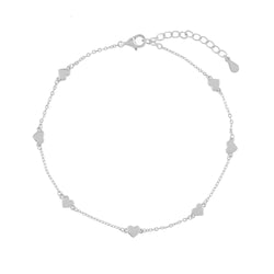 TOBILLERA CORAZONES PLATA | BOAZ JOYAS