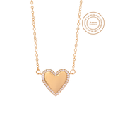 COLLAR CORAZÓN CIRCONES PARA GRABAR BAÑADO EN ORO