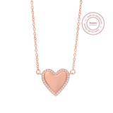 COLLAR CORAZÓN CIRCONES PARA GRABAR BAÑADO EN ORO ROSADO