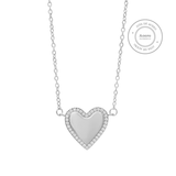 COLLAR CORAZÓN CIRCONES PARA GRABAR ACERO