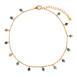 TOBILLERA SILA AZUL BAÑADA EN ORO