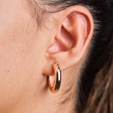 ARGOLLAS LIA 25MM BAÑADAS EN ORO ROSADO
