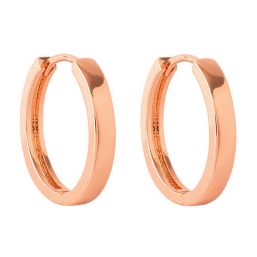ARGOLLAS LISAS 20MM BAÑADAS EN ORO ROSADO