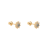 AROS ABRIDORES FLOR CIRCÓN CELESTE BAÑADOS EN ORO