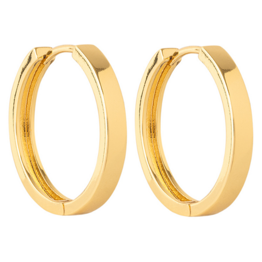 ARGOLLAS LISAS 25MM BAÑADAS EN ORO