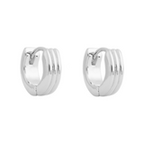 ARGOLLAS BRUNA 12MM BAÑADAS EN ORO BLANCO