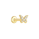PIERCING MARIPOSA BAÑADO EN ORO (1 UNIDAD)