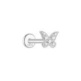 PIERCING MARIPOSA PLATA (1 UNIDAD)