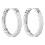 ARGOLLAS LISAS 25MM BAÑADAS EN ORO BLANCO