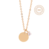 COLLAR MEDALLA CIRCÓN 12MM PARA GRABAR BAÑADO EN ORO