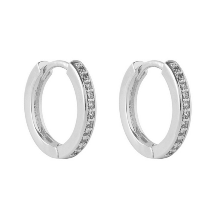 ARGOLLAS LISAS CIRCONES BAÑADAS EN ORO BLANCO 15MM