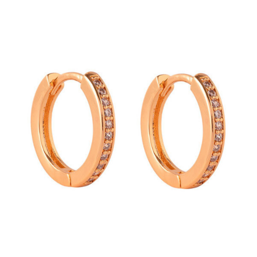 ARGOLLAS LISAS CIRCONES BAÑADAS EN ORO ROSADO 15MM