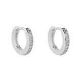 ARGOLLAS LISAS CIRCONES BAÑADAS EN ORO BLANCO 12MM