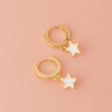 ARGOLLAS STARS WHITE BAÑADAS EN ORO