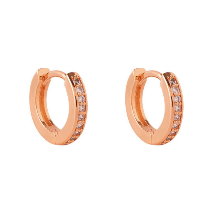 ARGOLLAS LISAS CIRCONES BAÑADAS EN ORO ROSADO 12MM